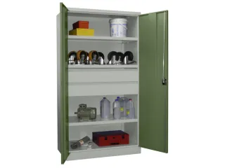 systeemkast,HxBxD 1950x1040x630mm,3xStalen bodem,RAL7035,front RAL6011 - 2