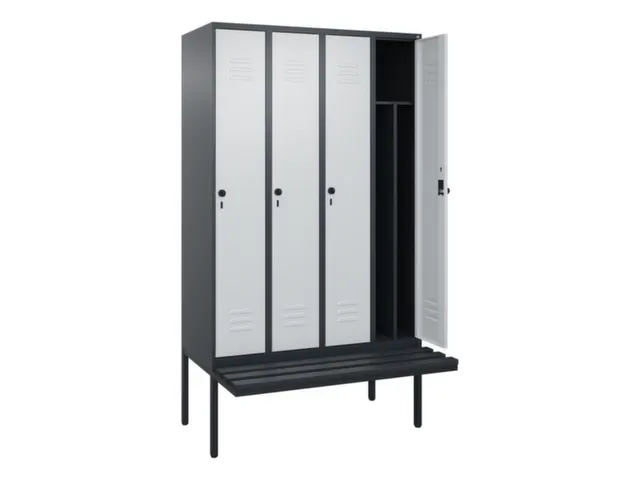 locker voor scheiding van kleding,HxBxD 2120x1200x815mm,4vak