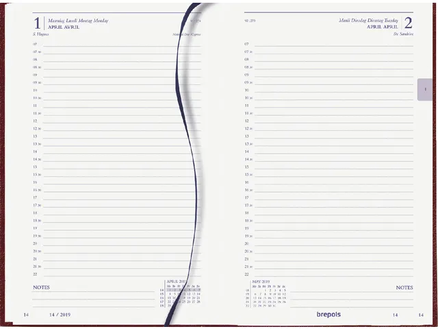 Agenda 2027 Brepols Saturnus Luxe 1dag/1pagina bordeaux