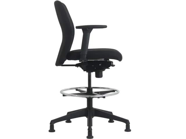 Loketstoel Stof Zwart met Doppen