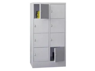 lockerkast,HxBxD 1518x800x500mm,2x4vakken,RAL7035,front RAL5010 - 2