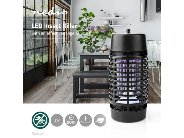 Insectenlamp Nedis electrisch 30watt 30M2 zwart