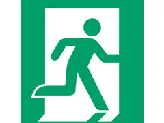 Pictogram 7510006 bordje Nooduitgang rechts 300x300mm