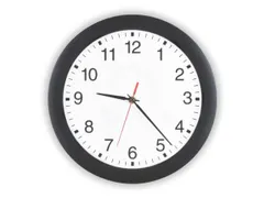 Radiografische Wandklok Ø 30cm Kunststof Zwart Cijferaanduiding