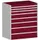 ladekast 1200x1050x750mm 8laden zware lasten RAL7035 front RAL3004