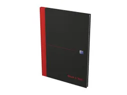 Notitieboek Oxford Black n' Red A4 96vel lijn zwart