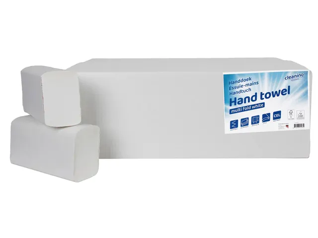 Handdoek Cleaninq I-vouw 2-laags 203x320mm 25x120 stuks wit