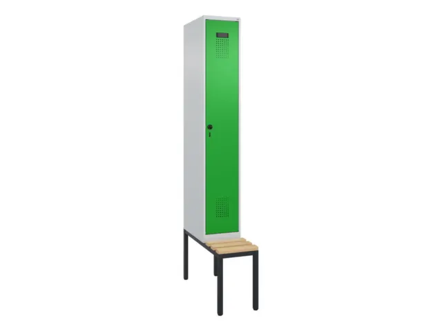 locker met bank,voor scheiding van kleding,HxBxD 2120x300x815mm,1vak