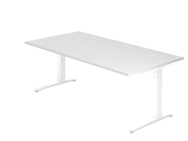 In hoogte verstelbaar bureau,HxBxD 680-850x2000x1000mm,blad wit