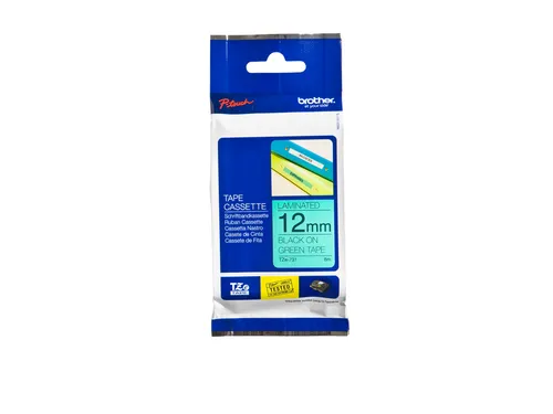 Labeltape Brother P-touch TZe-731 standaard 12mm zwart op groen