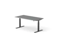 Elektrisch ihv bureau,HxBxD 650-1310x1600x800mm,blad donkergrijs