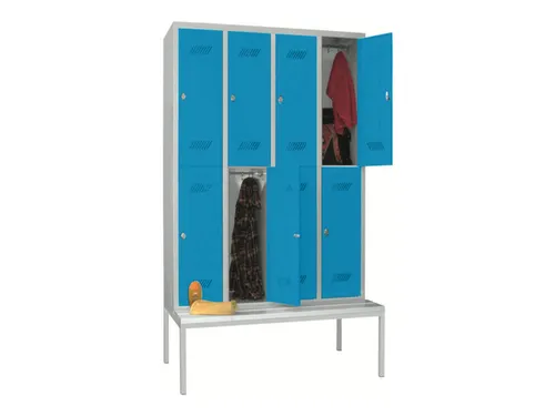 banklocker,dubbeldeks,HxBxD 2150x1200x800mm,RAL7035,front RAL5012