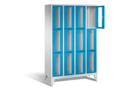 lockerkast 1850x1190x500mm 4x3 vakken Cilinderslot Poten, RAL5012