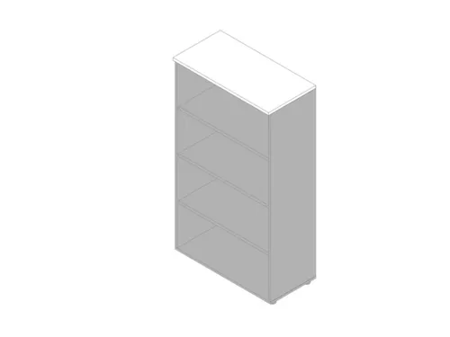 kantoorstelling HxBxD 1600x900x450mm 4 OH 3xhouten vloer aluminium wit