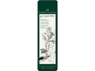 Potlood Faber-Castell 9000 6 hardheden in blik - 1