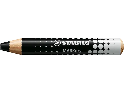 Whiteboardpotlood STABILO MARKdry incl 2 slijpers zwart classpack 30st