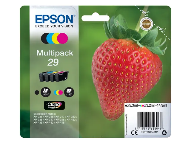 Inktcartridge Epson 29 T2986 zwart + 3 kleuren C13T29864012