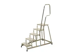 Montagetrap Aluminium H1 0m 5treden Platform Treden Traanplaat Leuning