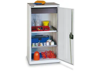 Materiaalkast 1000x500x500mm 2legborden Uitschuifbaar 1lade Ral7035 - 2