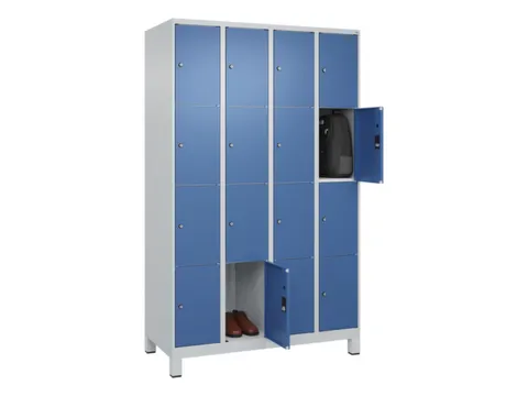 lockerkast,HxBxD 1950x1200x500mm,4x4vakken,vak B 300mm,cil.-slot