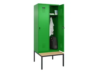 locker met bank,HxBxD 2120x800x815mm,2vak,vak B 400mm,draaigrendel - 1