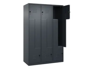 Z-garderobekast,HxBxD 1850x1200x500mm,vak B 200/400mm,draaigrendel - 2