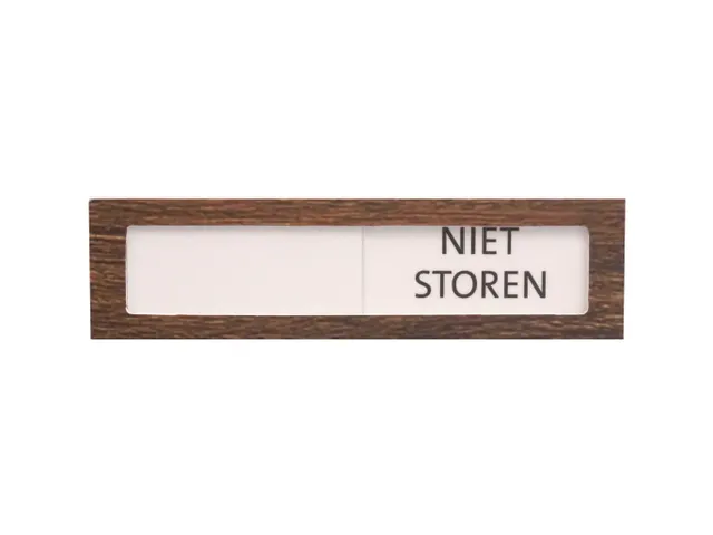 Premium Schuifbord Donker Houtlook Wit Niet Storen 150x40mm