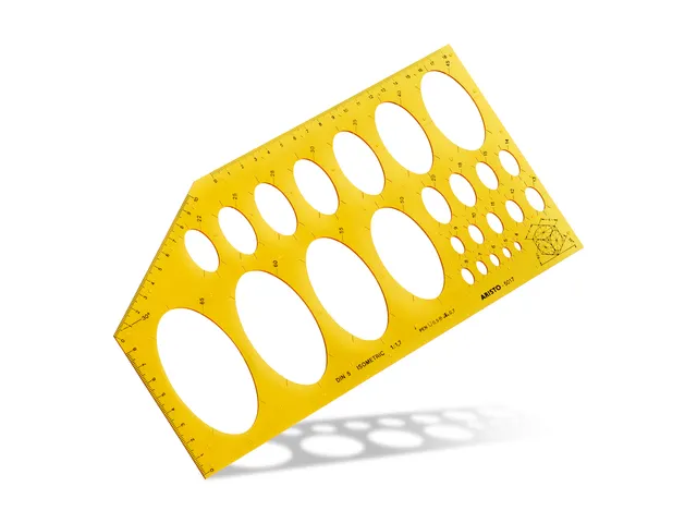 Gabarit ellipse Aristo 260x125x1mm 25 cercles