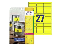 Avery Zweckform Ultra sterk etiket L6105-20 63.5x29.6mm Geel 540 stuks