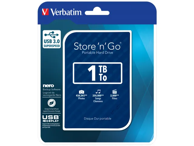 Store 'n' Go USB 3.0 Draagbare harde schijf 1TB Blauw