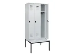 locker met bank,HxBxD 2120x900x815mm,3vak,vak B 300mm,draaigrendel