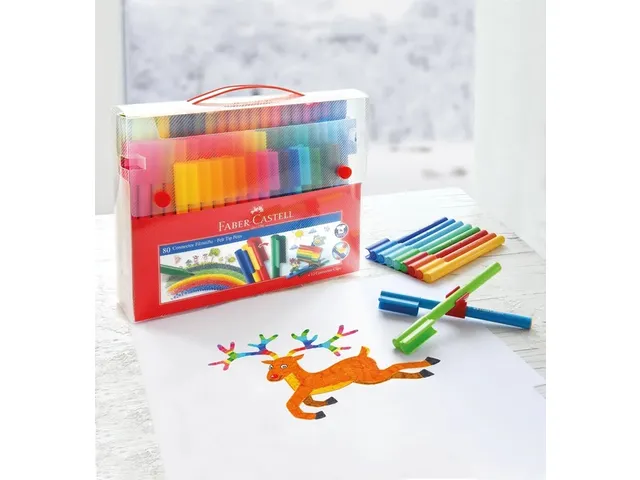 Kleurstiften Faber-Castell Connector assorti koffer à 60 stuks