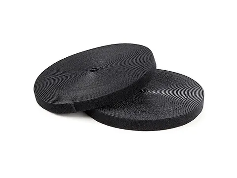 30m Bulk Rol Klittenband herbruikbaar zwart op maat te knippen