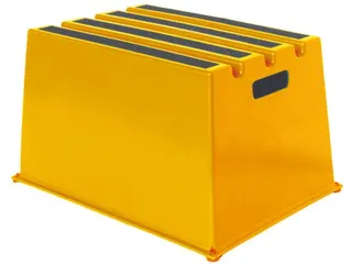 trap,bordes H 305mm,1treden m. antislipmatten,HDPE,geel - 1