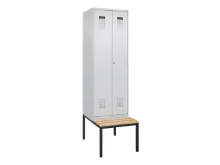 locker met bank,voor scheiding van kleding,HxBxD 2120x600x815mm,2vak - 2
