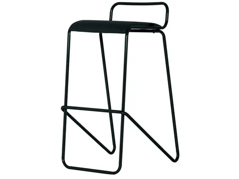 Barkruk serie 126 sledeframe Zwart stof Antraciet