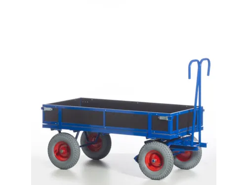 Handtrekwagen 4 Wielen 1000kg 1560x760mm Houten Wanden Luchtbanden