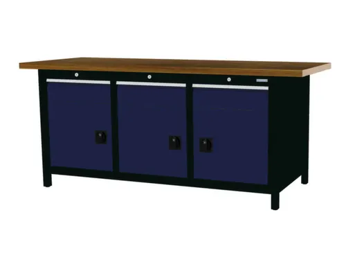 werkbank,HxBxD 860x2000x750mm,onderstel RAL9005,fronten RAL5013
