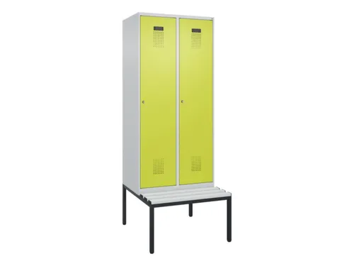 locker met bank,HxBxD 2120x800x815mm,2vak,vak B 400mm,cilinderslot