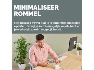 Stekkerblok Fellowes Power Cube F 3-voudig 1xUSB A 2xUSB C 2m wit - 14
