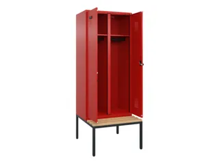 locker met bank,voor scheiding van kleding,HxBxD 2120x800x815mm,2vak - 1