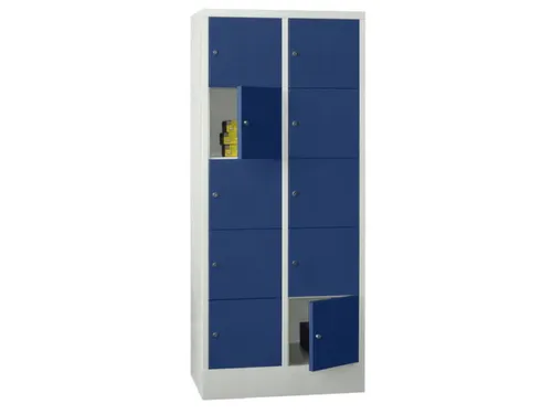 lockerkast,HxBxD 1850x800x500mm,2x5vakken,RAL7035,front RAL5010