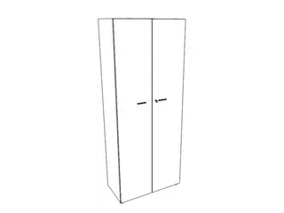 Garderobekast 2140x860x450mm 2 Legborden Kledingstang Romp Wit - 2