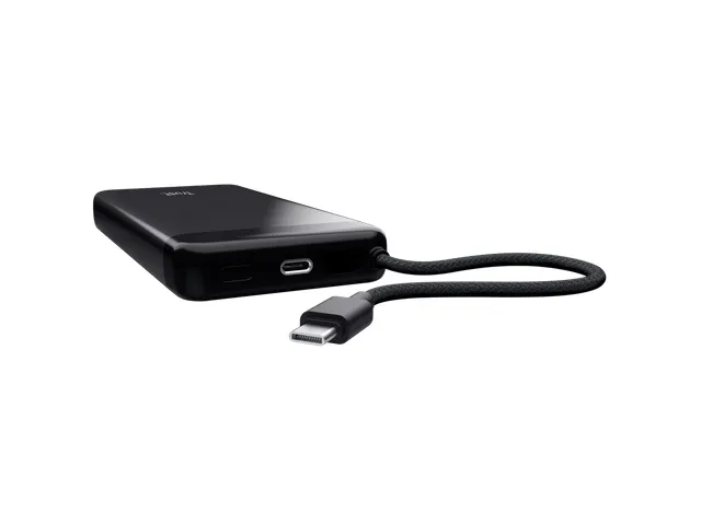 Powerbank Trust Fiera 20.000 met kabel 2 USB-poorten zwart