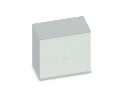 Draaideurkast Hxbxd 770x800x430mm 2 Oh Glasdeuren Behuizing Lichtgrijs