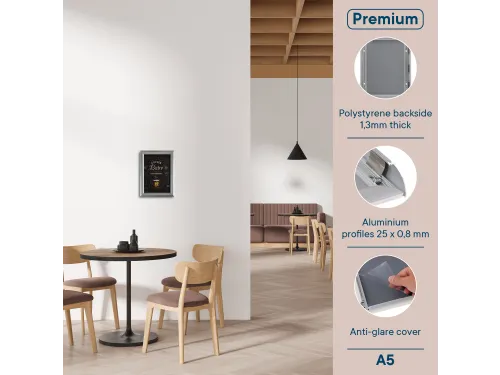 Europel Kliklijst Premium A5 25mm Zilver