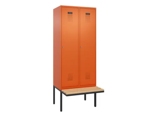 locker met bank,voor scheiding van kleding,HxBxD 2120x800x815mm,2vak