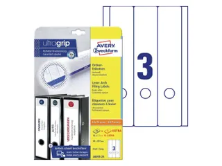 Rugetiket Avery Zweckform Breed/lang 297x59mm Wit L6059 90 stuks - 1