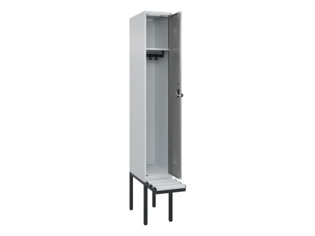 locker met bank,HxBxD 2120x300x815mm,1vak,vak B 300mm,draaigrendel