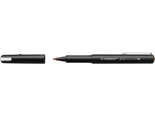 Fineliner STABILO dr!ver medium punt 0.8 mm Rood